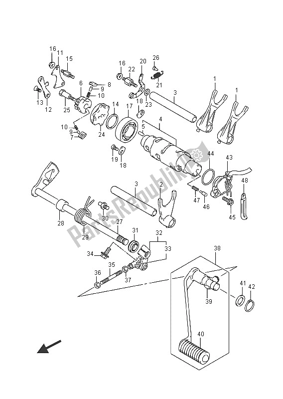 Toutes les pièces pour le Changement De Vitesse du Suzuki VZ 800 Intruder 2016