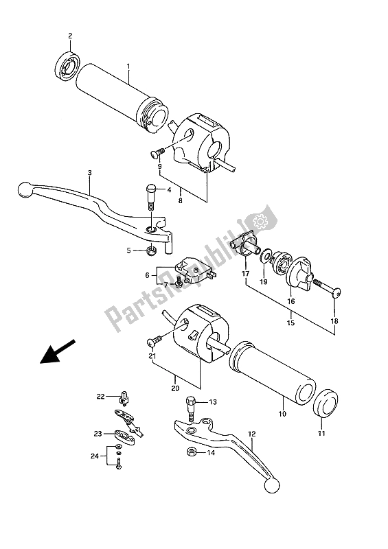 Tutte le parti per il Interruttore Maniglia del Suzuki VS 1400 Glpf Intruder 1991