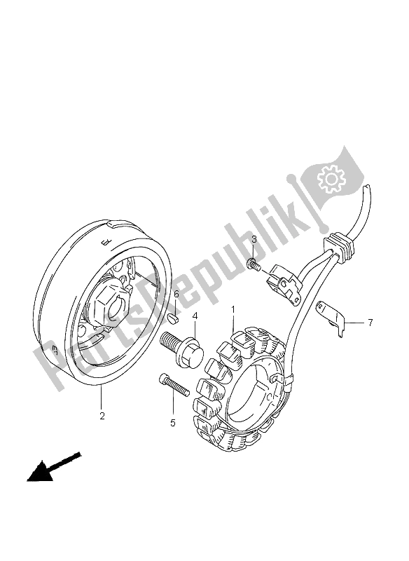 All parts for the Magneto of the Suzuki XF 650 Freewind 1999