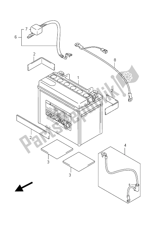 All parts for the Battery of the Suzuki VZ 800 Intruder 2011