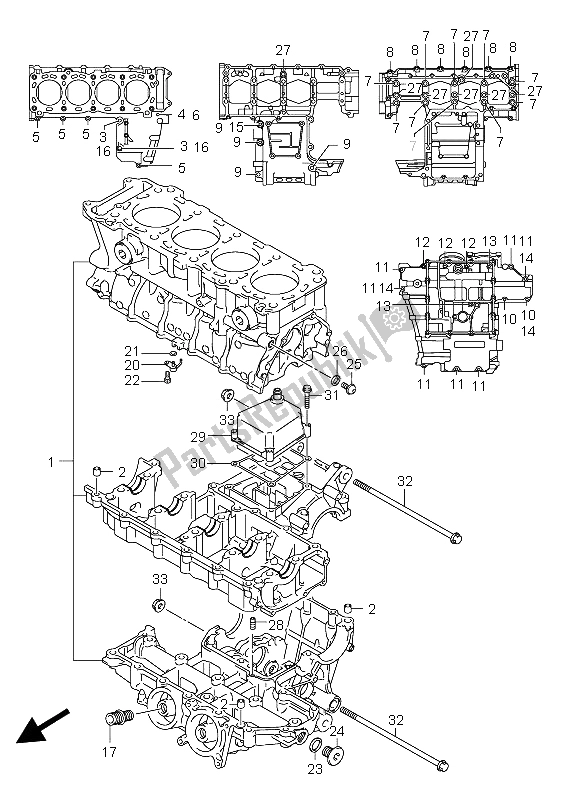 Tutte le parti per il Carter del Suzuki GSX R 750 2004