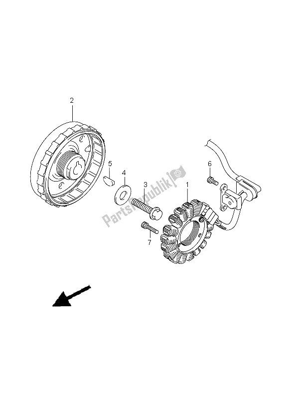 All parts for the Magneto of the Suzuki GSX 650 FA 2009