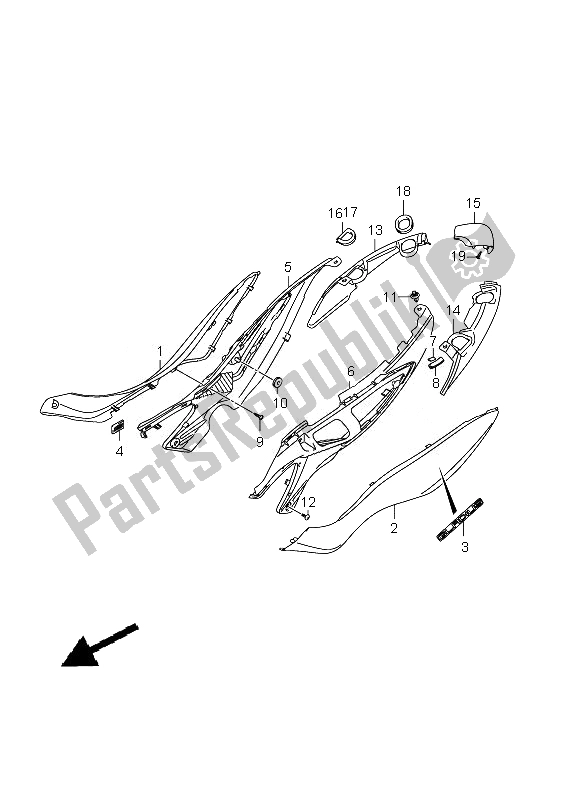 All parts for the Frame Cover of the Suzuki SFV 650A Gladius 2010