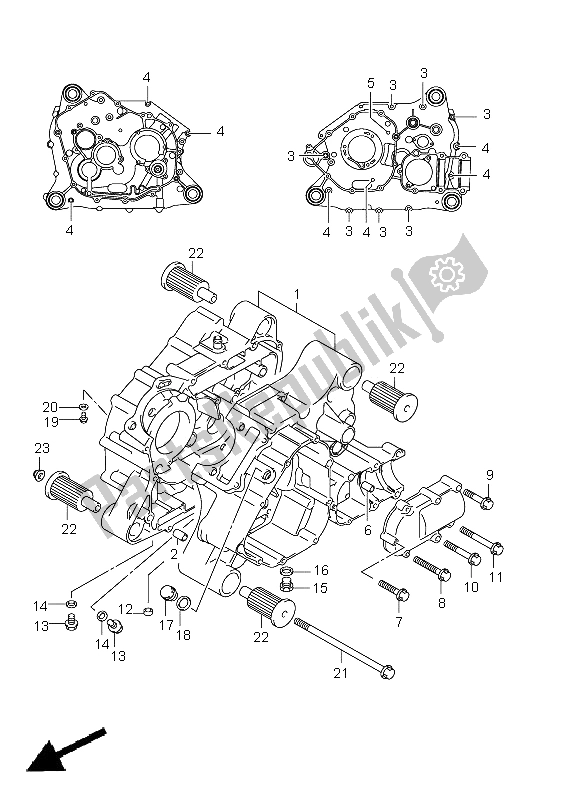 All parts for the Crankcase of the Suzuki LT F 250 Ozark 2012