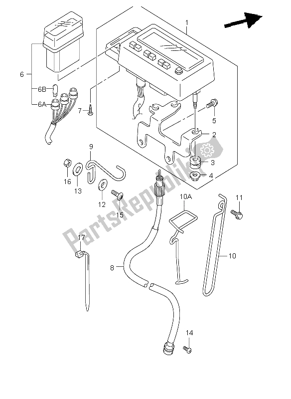 All parts for the Speedometer (e24) of the Suzuki DR Z 400E 2004