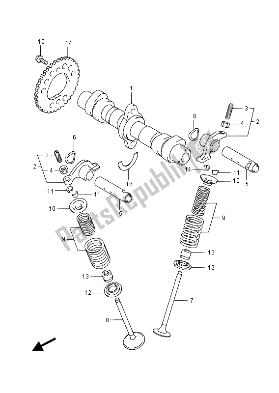 Tutte le parti per il Albero A Camme E Valvola del Suzuki GW 250F Inazuma 2015