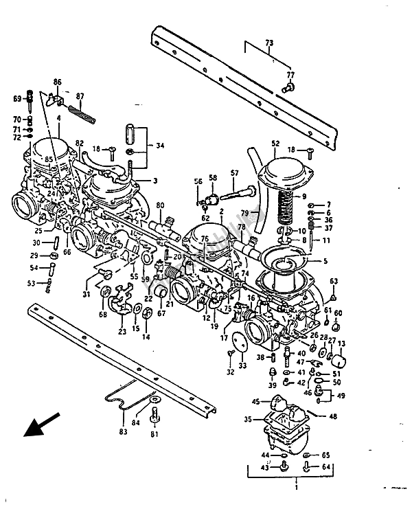 Tutte le parti per il Carburatore del Suzuki GS 850G 1985