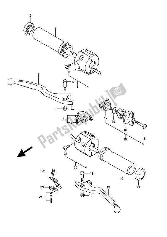 Todas las partes para Interruptor De La Manija de Suzuki VS 1400 Glpf Intruder 1992