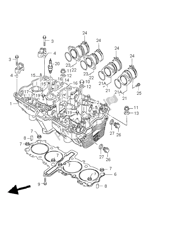 Todas las partes para Cabeza De Cilindro de Suzuki GSF 1200 Nszsz Bandit 2005