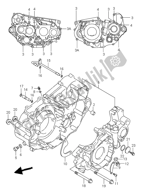 Todas as partes de Bloco Do Motor do Suzuki DR Z 400E 2000