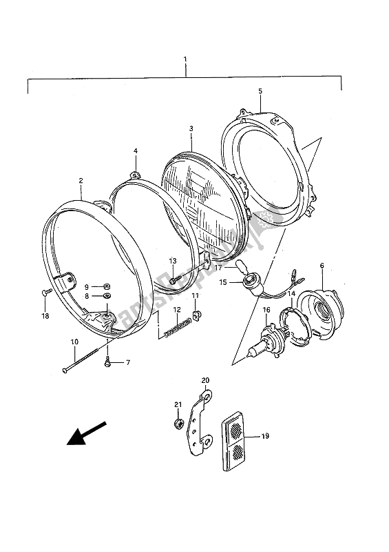 Tutte le parti per il Faro del Suzuki GSF 400 Bandit 1992