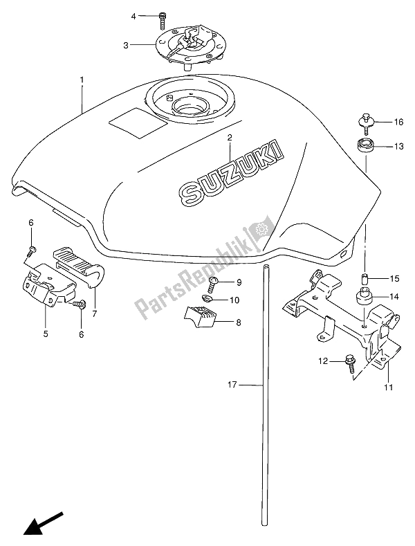 Todas as partes de Tanque De Combustível do Suzuki VX 800U 1990