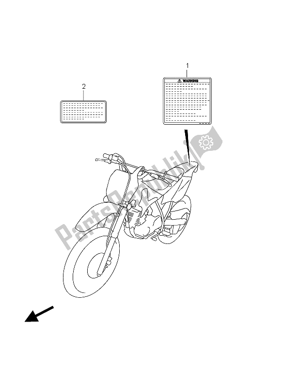 All parts for the Label (sw-e33) of the Suzuki DR Z 125 SW LW 2012