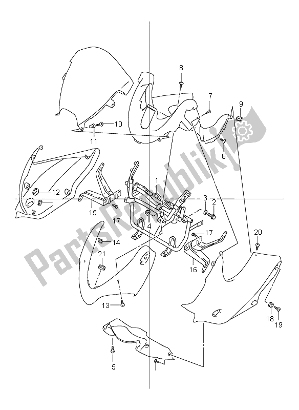 All parts for the Cowling Installation Parts (with Cowling) of the Suzuki GSF 600 NS Bandit 2003