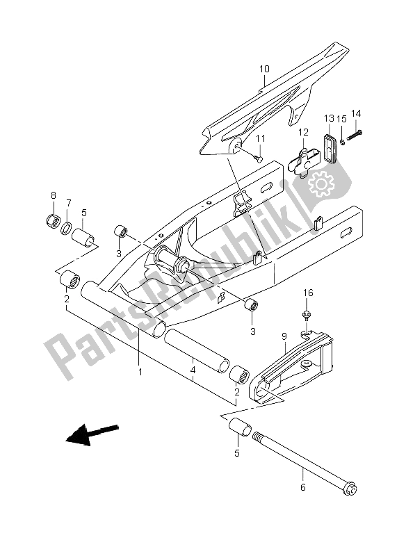 Toutes les pièces pour le Bras Oscillant Arrière du Suzuki GSF 650 Nsnasa Bandit 2008