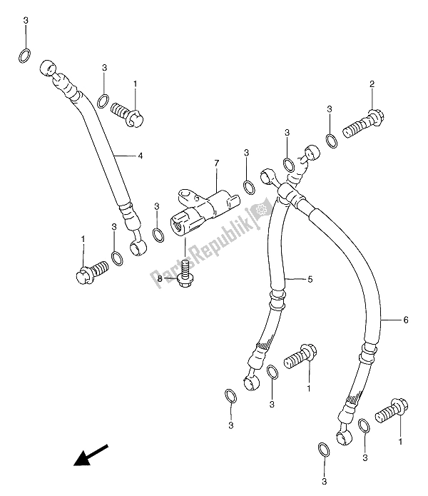 Todas las partes para Manguera De Freno Delantero de Suzuki RGV 250 1992