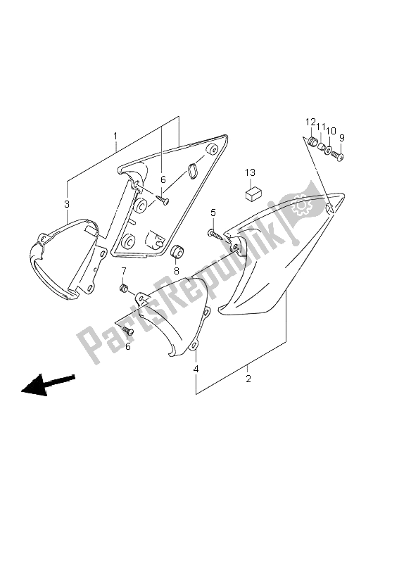 All parts for the Frame Cover of the Suzuki GSF 600 NS Bandit 2000