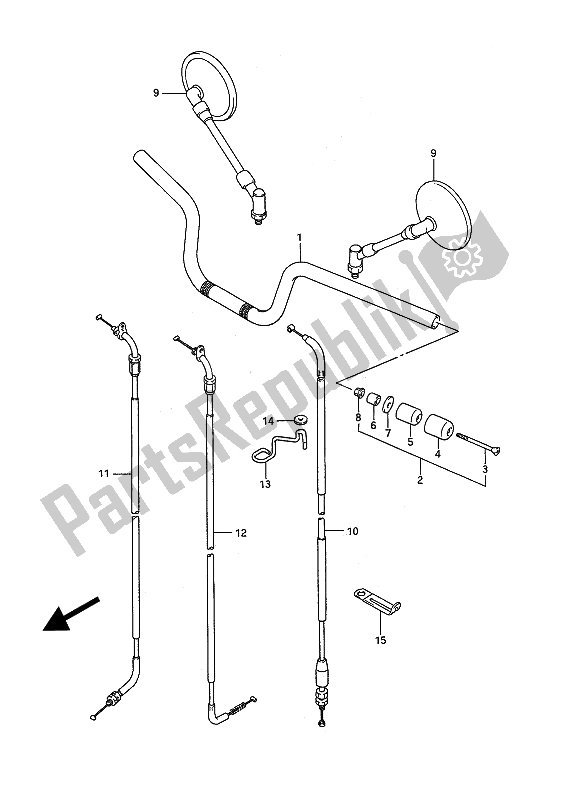 Tutte le parti per il Manubrio del Suzuki GSF 400 Bandit 1992