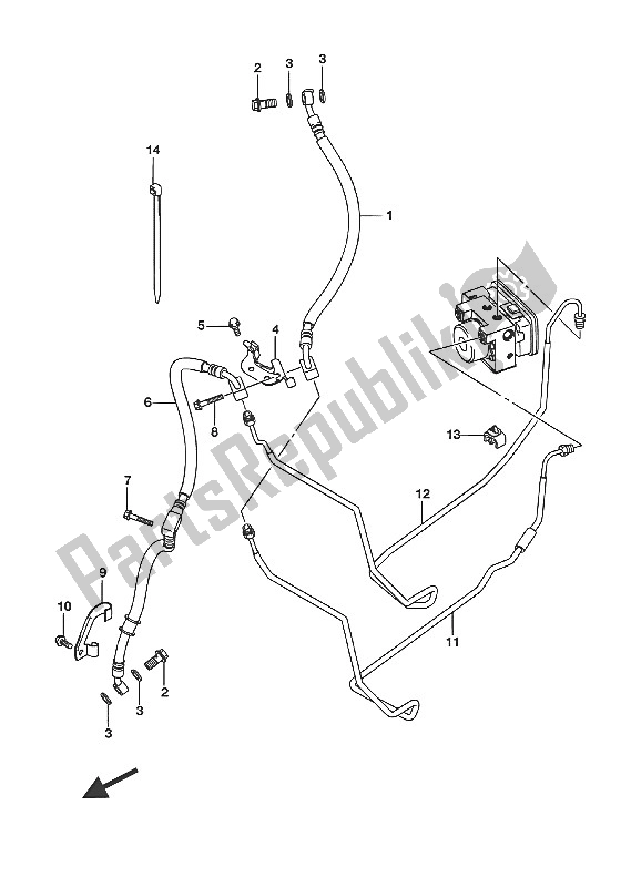 Tutte le parti per il Tubo Freno Anteriore (uh200a P34) del Suzuki UH 200A Burgman 2016