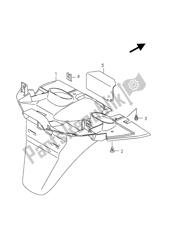 All parts for the Rear Fender of the Suzuki UH 125 Burgman 2007