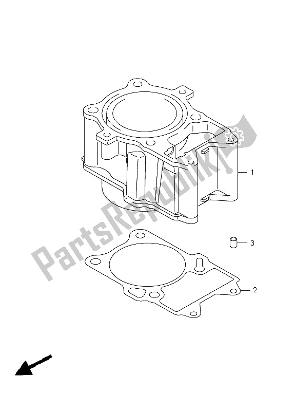 All parts for the Cylinder of the Suzuki LT A 450 XZ Kingquad 4X4 2010