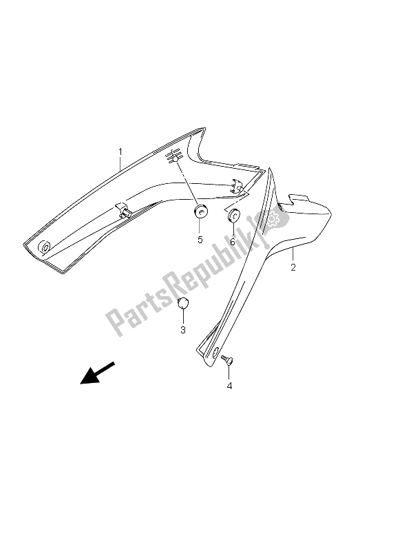 All parts for the Frame Cover of the Suzuki DL 650 V Strom 2005