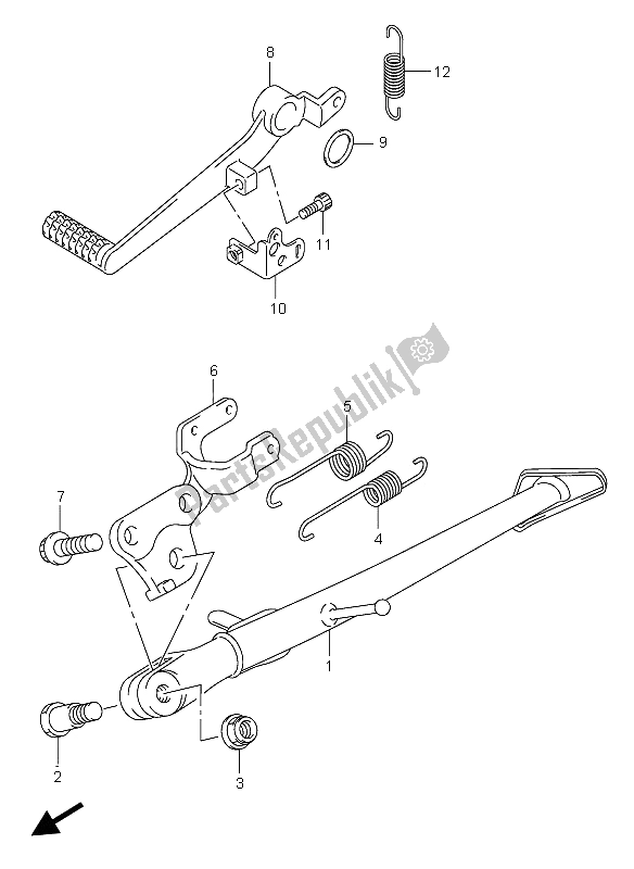 All parts for the Stand of the Suzuki GSX R 600X 2005