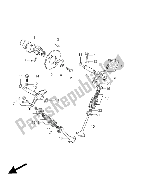 All parts for the Cam Shaft & Valve of the Suzuki GN 125E 1998