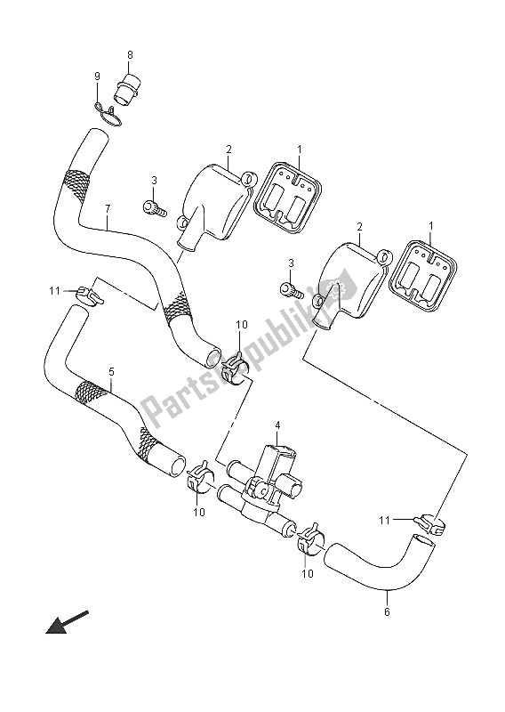 All parts for the 2nd Air of the Suzuki GSF 1250 SA Bandit 2016