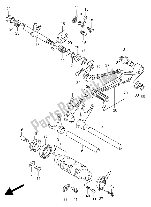 All parts for the Gear Shifting of the Suzuki DL 1000 V Strom 2006