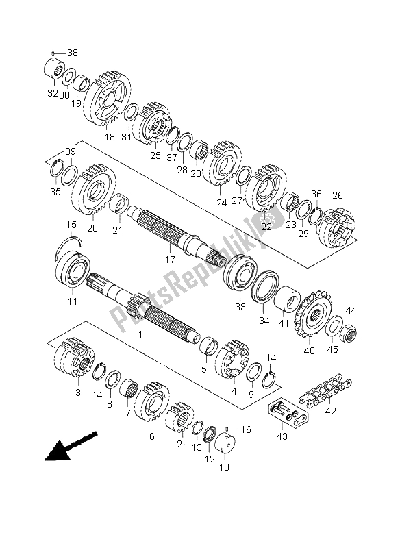 Todas las partes para Transmisión de Suzuki GSX 1400 2004