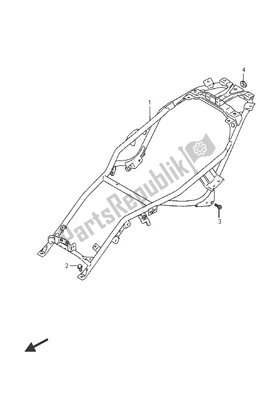 All parts for the Seat Rail of the Suzuki AN 650Z Burgman Executive 2016