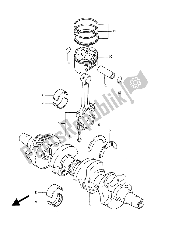 Tutte le parti per il Albero A Gomiti del Suzuki GSF 400 Bandit 1992