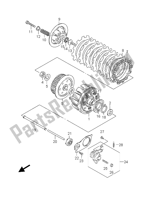 Tutte le parti per il Frizione del Suzuki GS 500 EF 2006