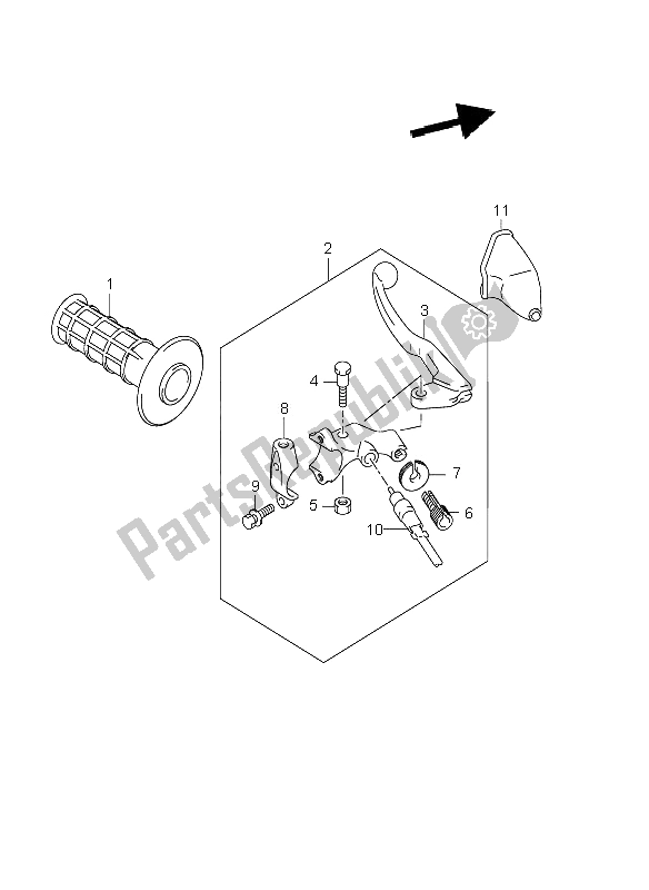 All parts for the Left Handle Lever (dr-z400e E24) of the Suzuki DR Z 400E 2002