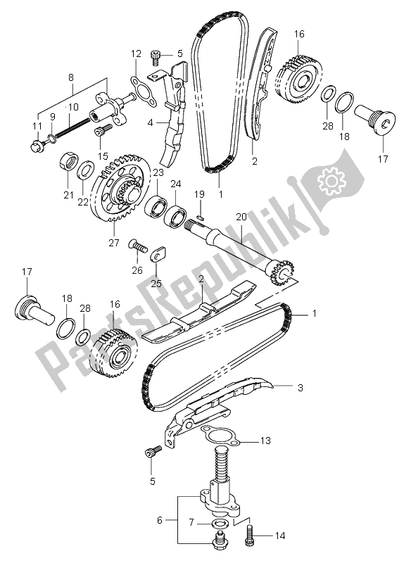 Toutes les pièces pour le Chaîne De Came du Suzuki DL 1000 V Strom 2005