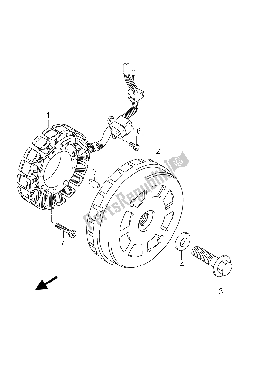 All parts for the Magneto of the Suzuki AN 650A Burgman Executive 2012