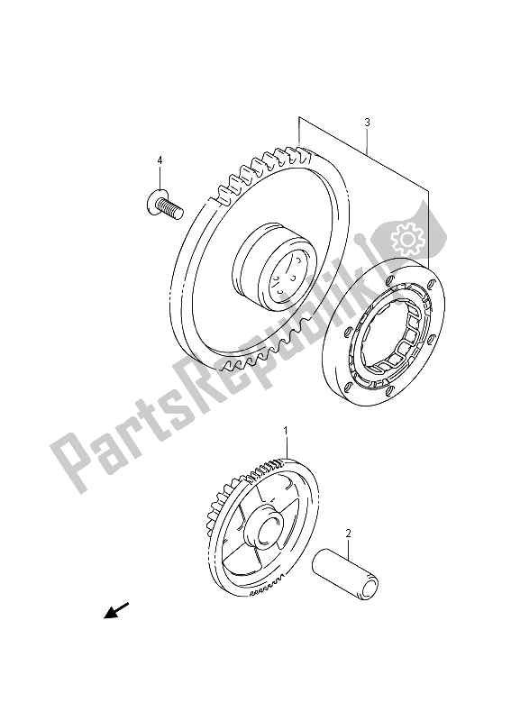 Alle onderdelen voor de Starterkoppeling van de Suzuki GSF 1250 SA Bandit 2014