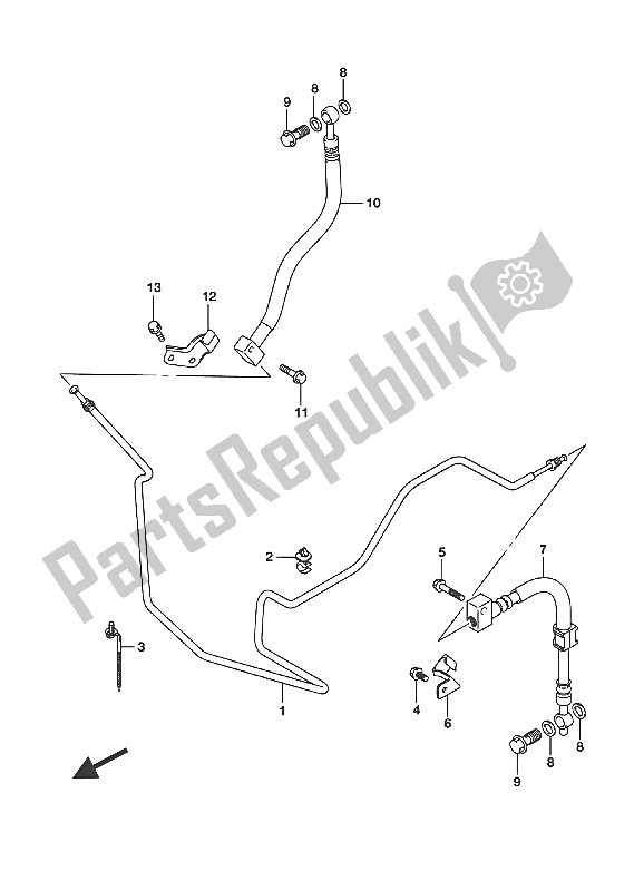 Tutte le parti per il Tubo Freno Posteriore (uh125 P19) del Suzuki UH 125A Burgman 2016