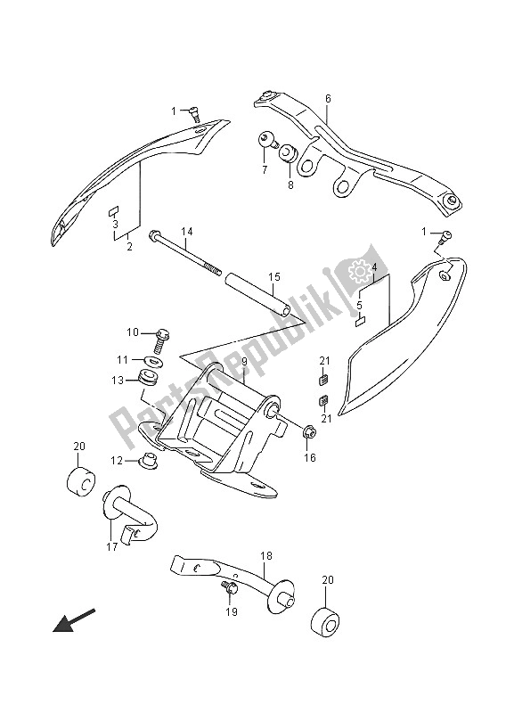 Tutte le parti per il Staffa Anteriore del Suzuki DL 1000A V Strom 2016