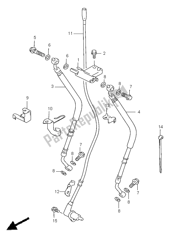 All parts for the Front Brake Hose (gsf1200sa) of the Suzuki GSF 1200 Nssa Bandit 1997