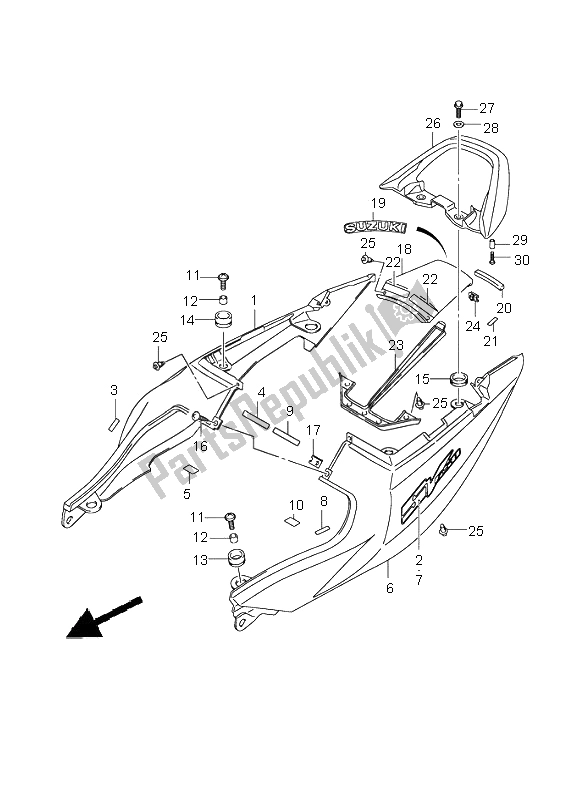 Todas las partes para Cubierta Trasera Del Asiento (sv650-u) de Suzuki SV 650 NS 2005