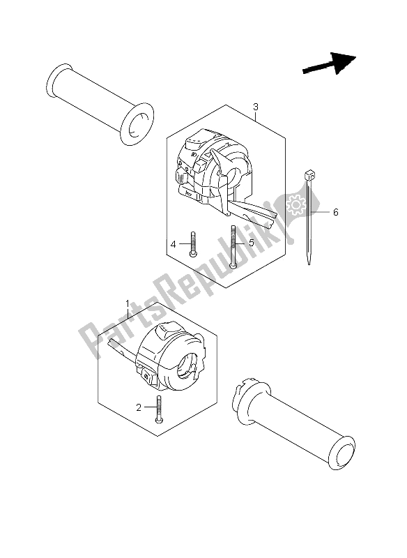 Alle onderdelen voor de Handvat Schakelaar van de Suzuki GSF 1200 Nsnasa Bandit 2006