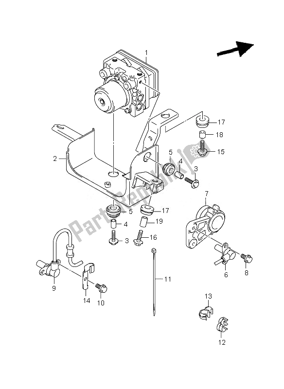 All parts for the Hydraulic Unit of the Suzuki GSF 1250 SA Bandit 2010