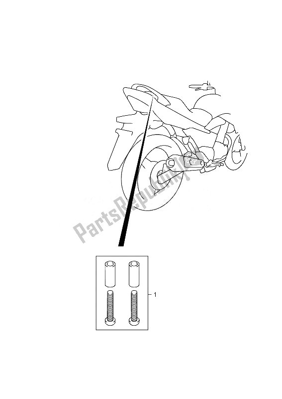 All parts for the Hook Set Pillion Handle (optional) of the Suzuki GW 250 Inazuma 2014