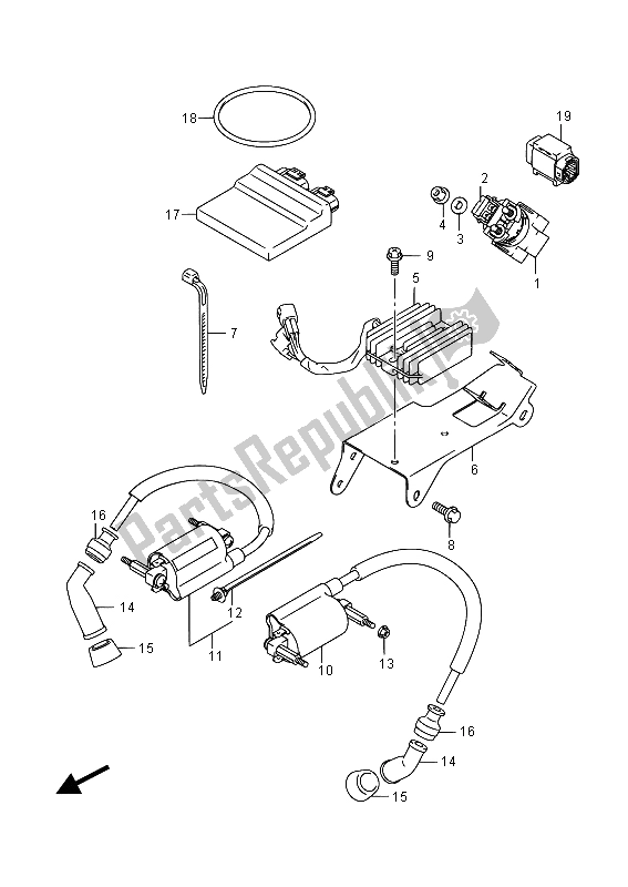 All parts for the Electrical of the Suzuki GW 250 Inazuma 2015