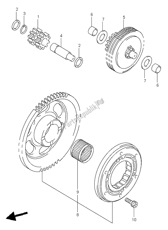 Toutes les pièces pour le Embrayage De Démarrage (dr-z400e) du Suzuki DR Z 400E 2000