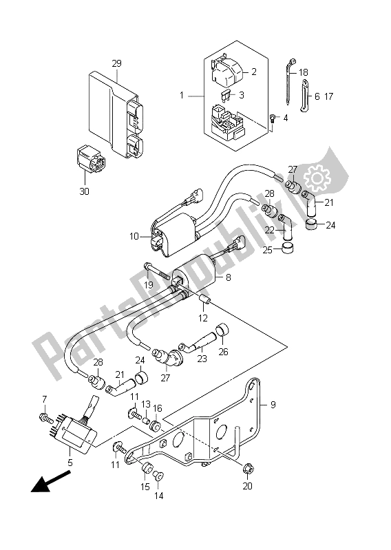 Alle onderdelen voor de Elektrisch (sfv650u E21) van de Suzuki SFV 650A Gladius 2011