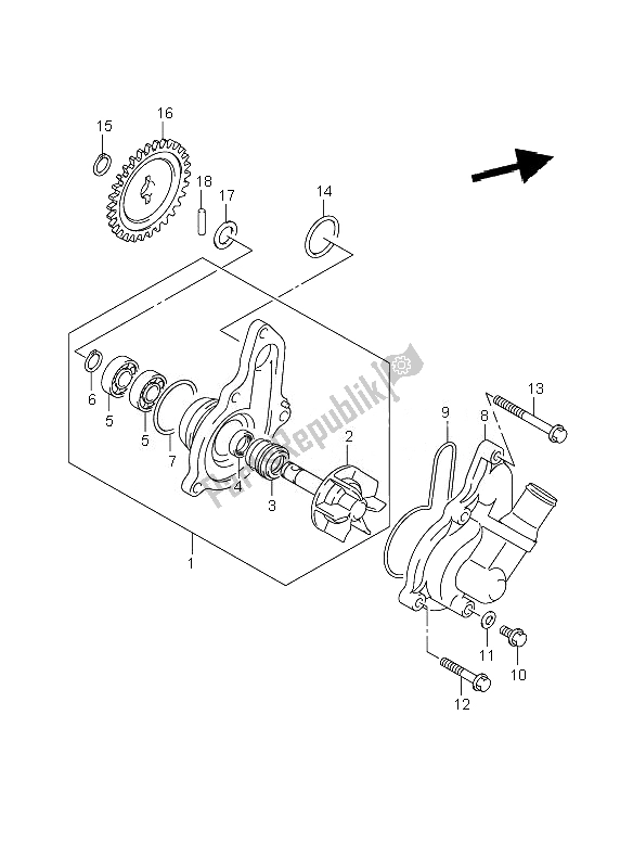 Wszystkie części do Pompa Wodna Suzuki DR Z 400 SM 2007