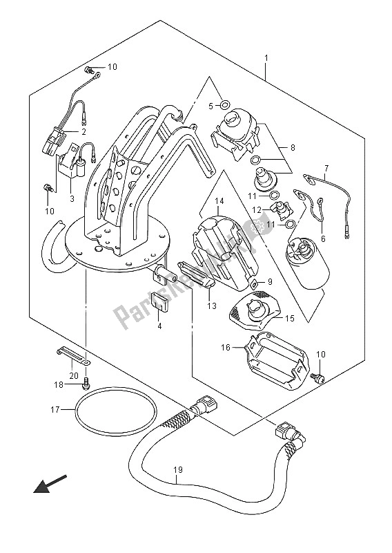 All parts for the Fuel Pump of the Suzuki GSX 1250 FA 2016